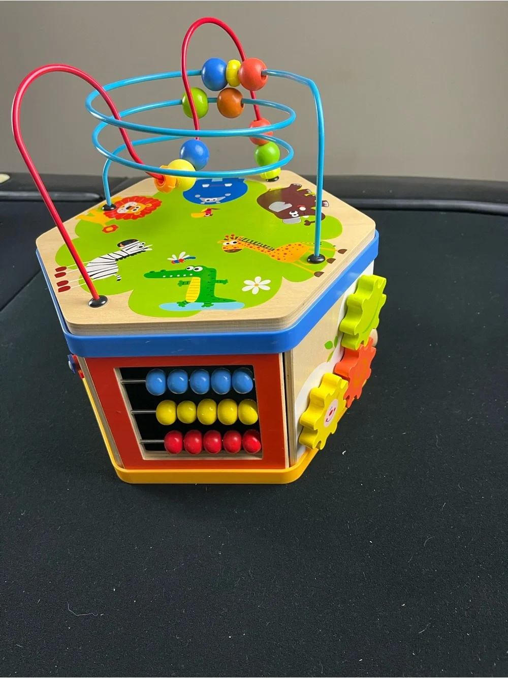 Wooden Multi-Activity Bead Maze Cube - Colorful Learning Toy